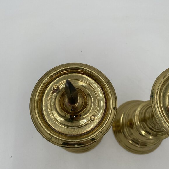 Vintage Virginia Metalcrafters Williamsburg Brass Candlesticks 10" Candle Set 2 - Picture 9 of 14